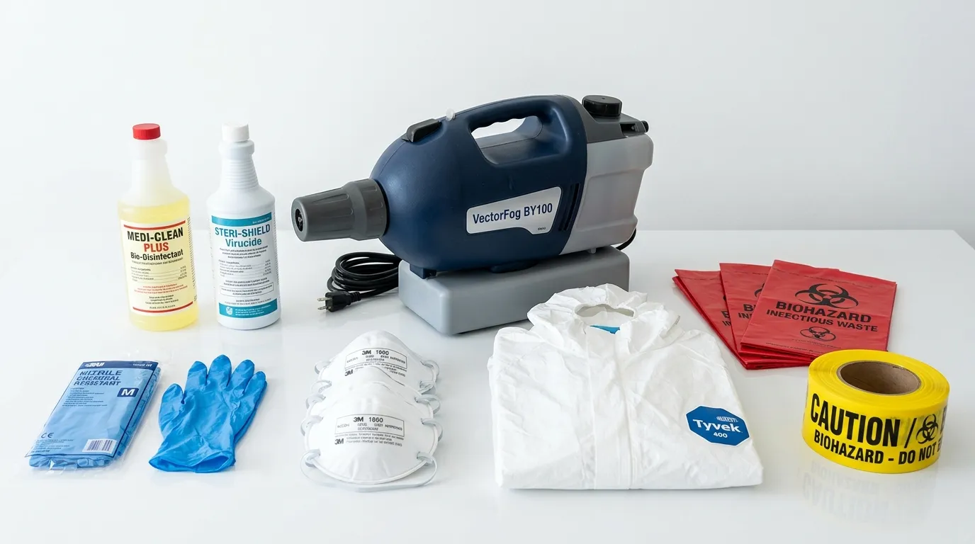 Professional biohazard remediation crew working in Maplewood